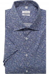 SeidenstickerOverhemdKortemouwblauw