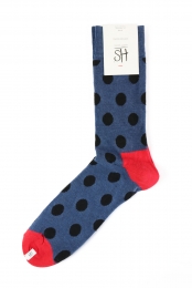 HappySocksBigDotsokken-blauwrood
