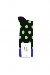 HappySocksDotsSokkenZwartGroenBlauw