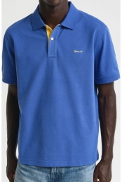 GANTPoloshirtKortemouwRijkblauw