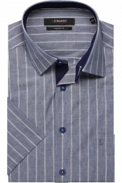 LeonardobyJupiterOverhemdKortemouwmiddenblauw