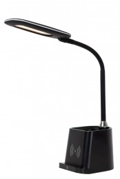 LucidePENNY-Bureaulamp-LEDDimb-1x47W3000K-Metdraadlozeoplader-Zwart