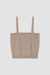 Kortgebreidtopjemetspaghettibandjesvancashmere