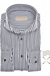 JohnMillerOverhemddonkerblauwGestreept