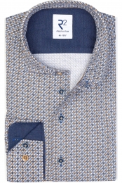 R2AmsterdamOverhemdblauwBedrukt