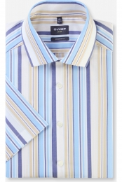 OLYMPLuxorOverhemdKortemouwblauw