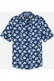 OLYMPCasualLinnenOverhemdmarineBedrukt