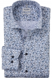 OLYMPLevelFiveOverhemdblauwBedrukt