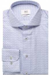 ETERNA1863OverhemdmiddenblauwBedrukt