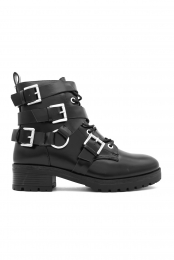 BagueBikerBootsMetRiempjesZwart