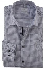 OLYMPLevelFiveOverhemdzilvergrijsBedrukt