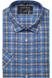 MarvelisCasualOverhemdKortemouwblauw