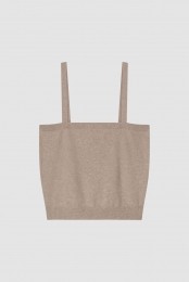 Kortgebreidtopjemetspaghettibandjesvancashmere