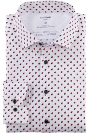 OLYMPLuxor24SevenDynamicFlexOverhemdroodwitMotief