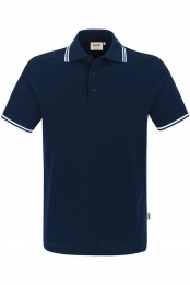 HAKRO805PoloshirtKortemouwdonkerblauwwit