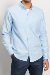 OLYMPCasualOverhemdblauwFaux-uni