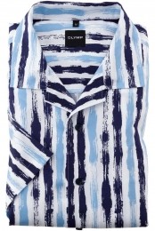 OLYMPNoSixOverhemdKortemouwblauw