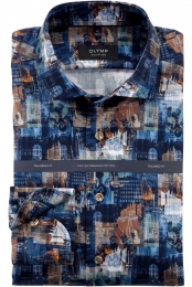 OLYMPSIGNATUREOverhemdnachtblauwBedrukt