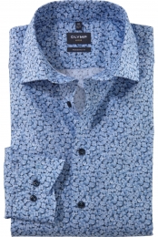 OLYMPLuxorOverhemdblauwBedrukt