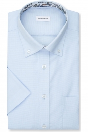 SeidenstickerOverhemdKortemouwlichtblauw