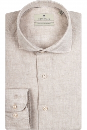 ThomasMaineLinnenOverhemdbruinEffen