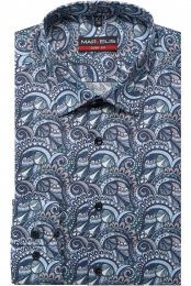 MarvelisOverhemdblauwbruinMotief