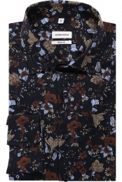 SeidenstickerOverhemdmarineBedrukt