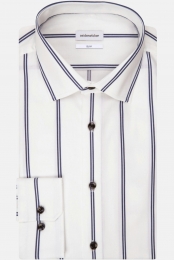 SeidenstickerOverhemdwitGestreept