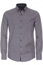 CasaModaCasualOverhemdroodblauwMotief