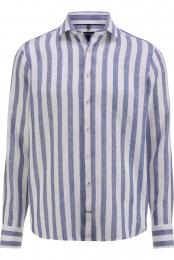 OLYMPSIGNATURECasualLinnenOverhemdnachtblauwGestreept