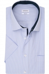 SeidenstickerOverhemdKortemouwlichtblauw