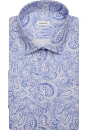 SeidenstickerOverhemdKortemouwblauw