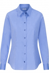 SeidenstickerDamesOverhemdmiddenblauwEffen