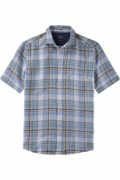 OLYMPCasualLinnenOverhemdblauwRuit