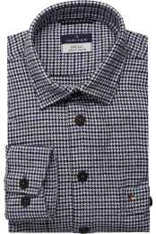 JupiterCasualFlanellenOverhemdblauwPiedDePoule