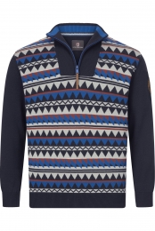 JanVanderstormHalf-ZipSweaterdonkerblauwMotief