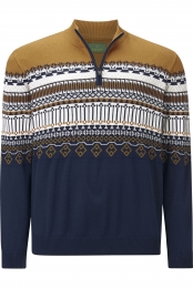 CharlesColbyHalf-ZipSweaterdonkerblauwVeelkleurig