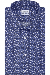 SeidenstickerOverhemdKortemouwdonkerblauw