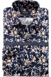 OLYMPSIGNATUREOverhemdnachtblauwMotief