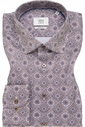 ETERNA1863OverhemdbeigebruinBedrukt