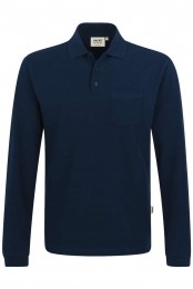 HAKRO809PoloshirtlangemouwnachtblauwEffen