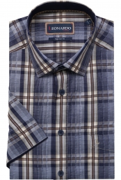 LeonardobyJupiterCasualOverhemdKortemouwmiddenbruin