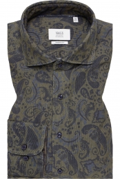 ETERNA1863ribfluwelenoverhemdkakiBedrukt