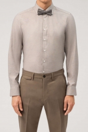 OLYMPLevelFiveOverhemdblauwbeigeFaux-uni