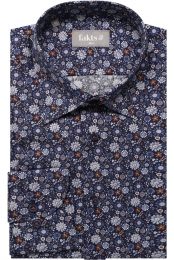 faktsBusyOverhemddonkerblauwBloemen