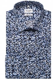 OLYMPTendenzOverhemdblauwwitMotief