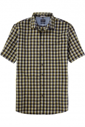 OLYMPCasualLinnenOverhemdgroenRuit