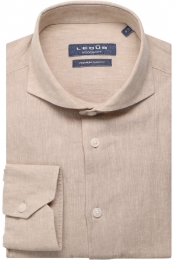 LedbLinnenOverhemdlichtbruinEffen