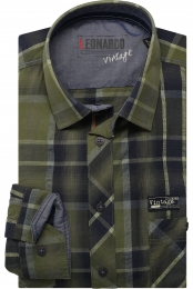 LeonardobyJupiterOverhemdgroenRuit