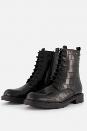 LineaZetaCrocoVeterbootszwartLeer